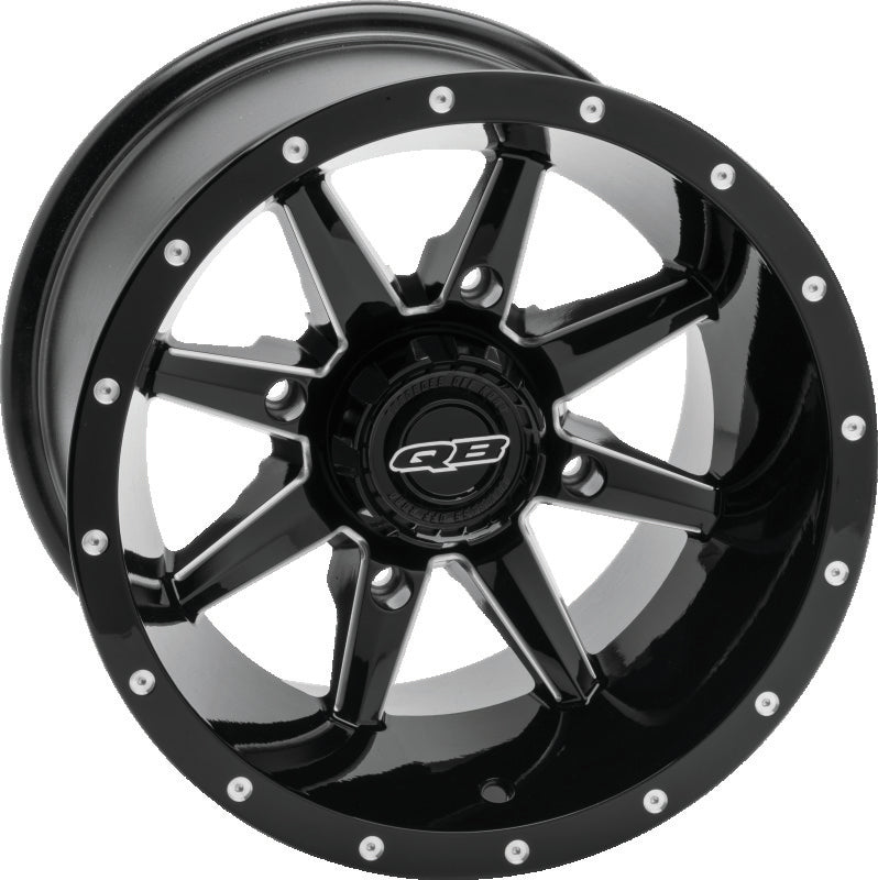 QuadBoss, QuadBoss Slicer 14x7 Powersports Wheels – High-Performance Aluminum Rims with Black Center Caps