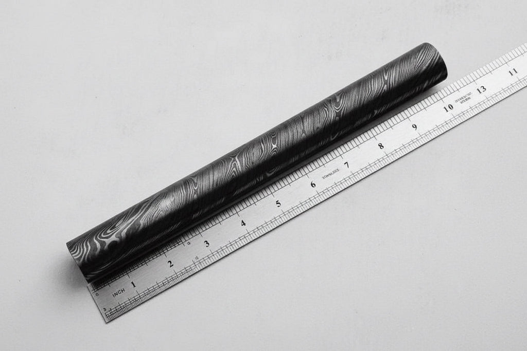 Damascus Steel Rod 10 Inch Round Pattern Welded Bar for Ring Making