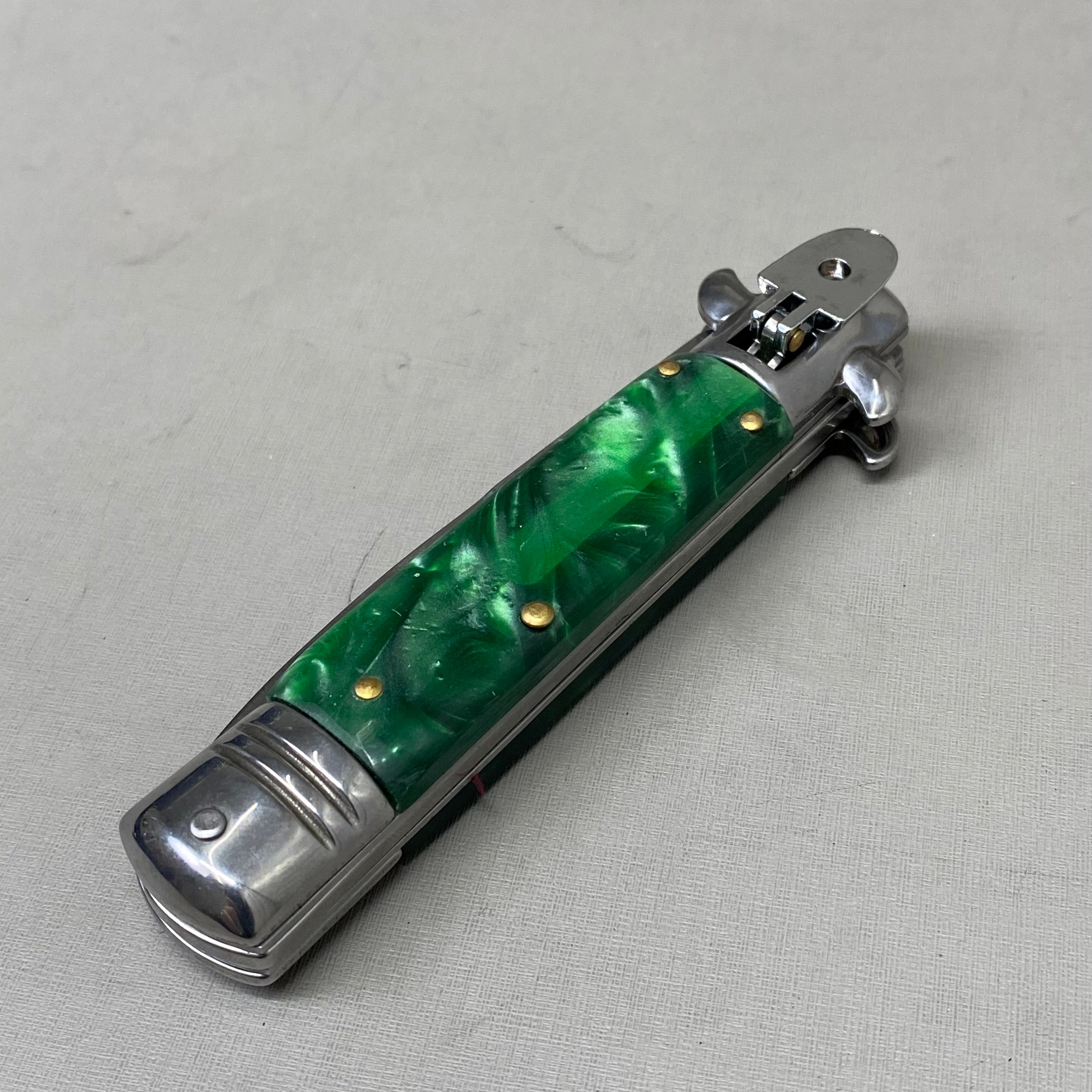 ZA@ ARMED FORCE TACTICAL Hand Crafted OTF Pocket Knife 3" Blade 7" Knife Green Marble ST-8GN