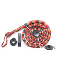 Red-Black & Orange Leather Bull Whip – Handmade Cosplay Whip