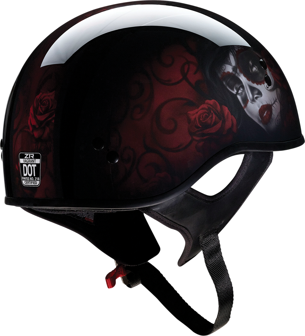 Z1R, Z1R Vagrant Helmet - Red Catrina with Black/Red Finish, Medium (Part Number 0103-1315)