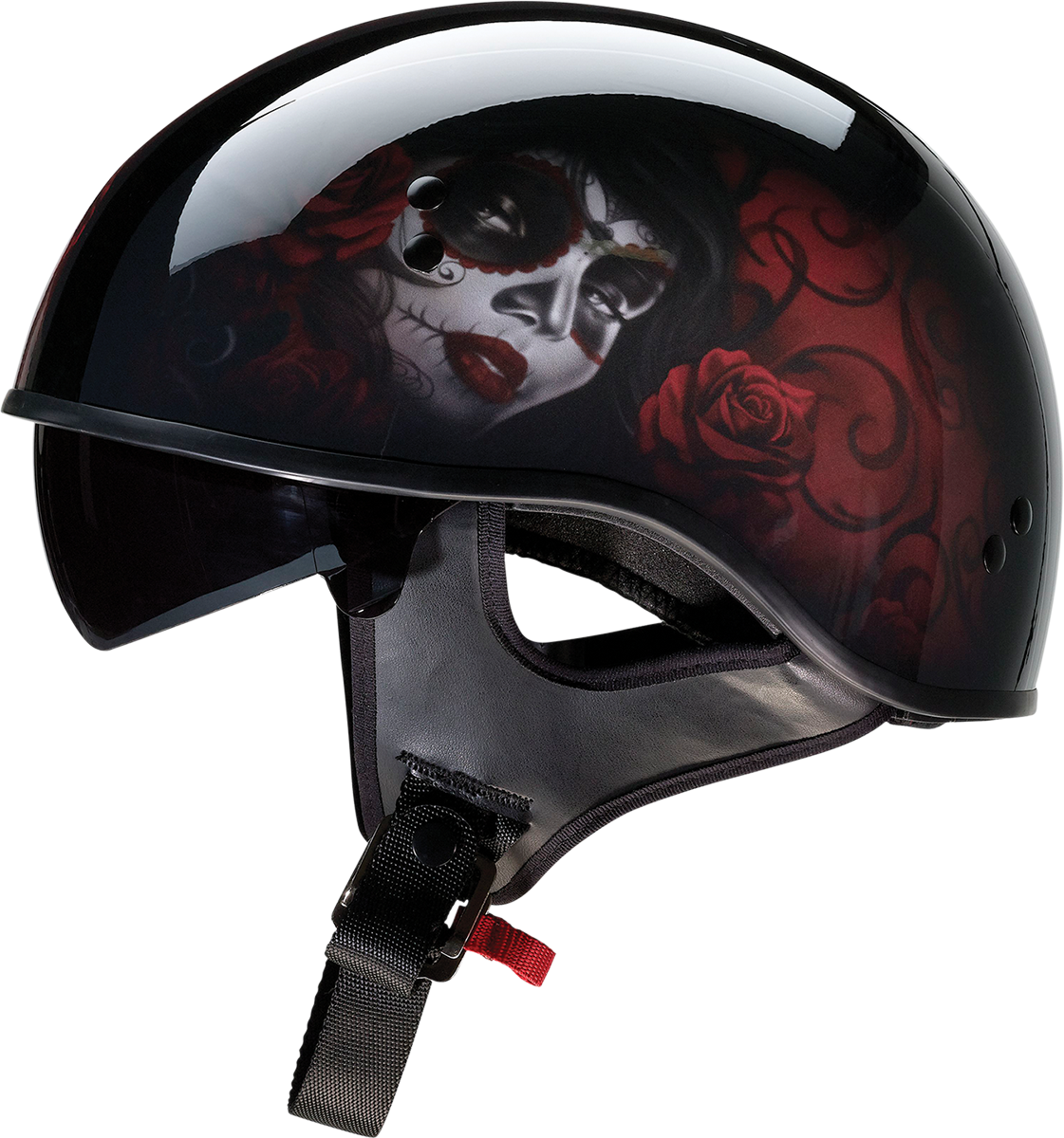 Z1R, Z1R Vagrant Helmet - Red Catrina with Black/Red Finish, Medium (Part Number 0103-1315)