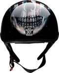 Z1R, Z1R Vagrant Helmet USA Skull Black Small 0103-1308 - Motorcycle Helmet with Drop-Down Sun Visor and Removable Liner