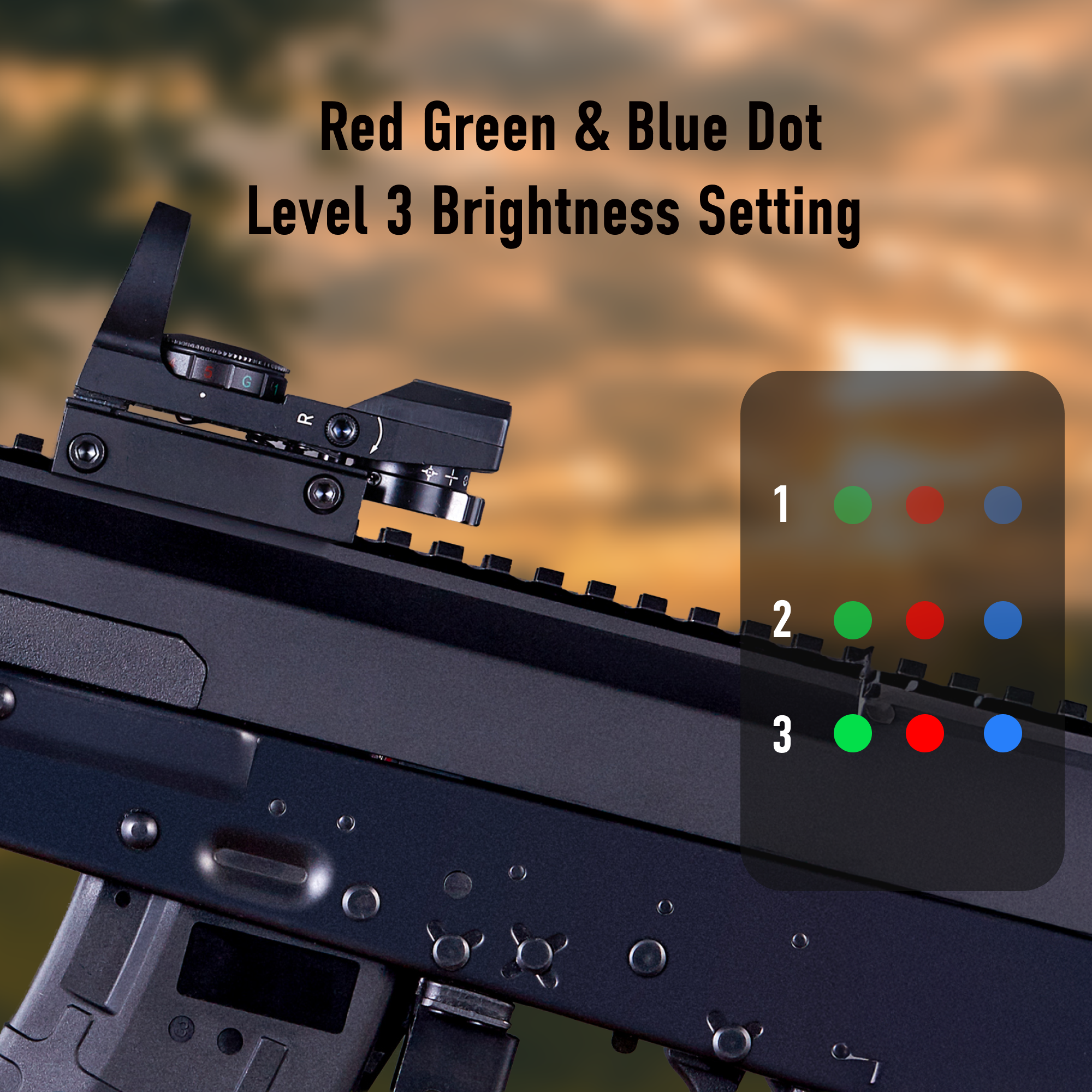 Pinty 4-in-1 Hand Gesture Reticle Red/Green/Blue Dot Sight, 1X24X34 Reflex Sight with 21mm Rail