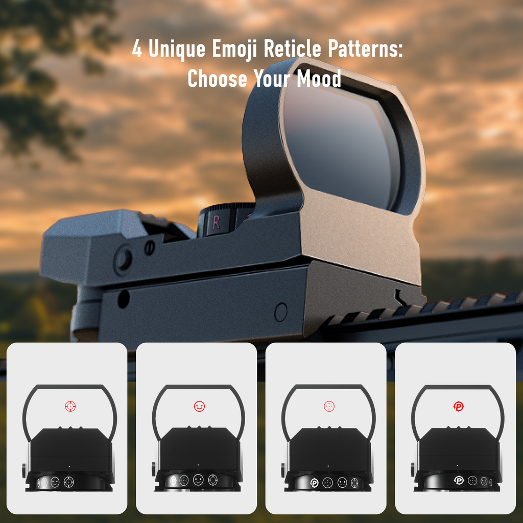 Pinty 4-in-1  Limited Edition Reticle Red/Green/Blue Dot Sight, 1X24X34 Reflex Sight with 21mm Rail