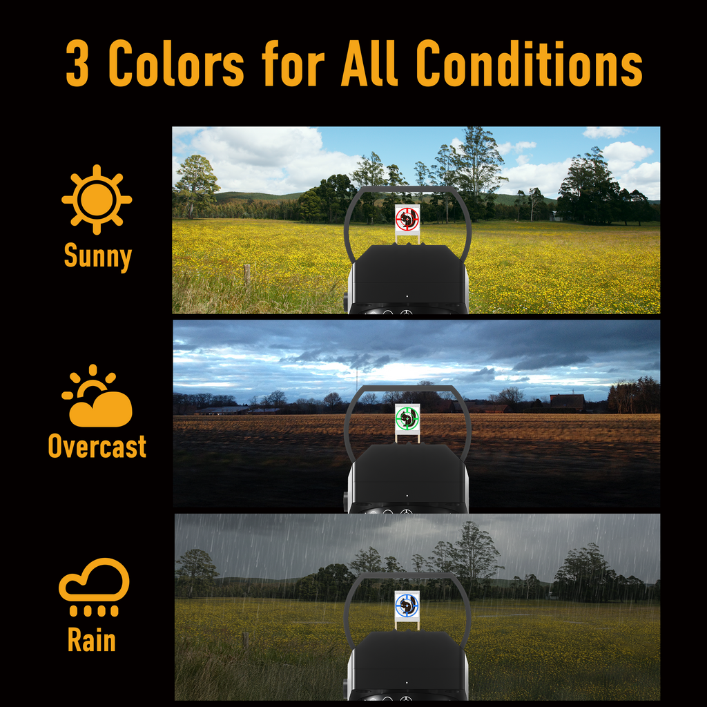 Pinty 4-in-1  Limited Edition Reticle Red/Green/Blue Dot Sight, 1X24X34 Reflex Sight with 21mm Rail
