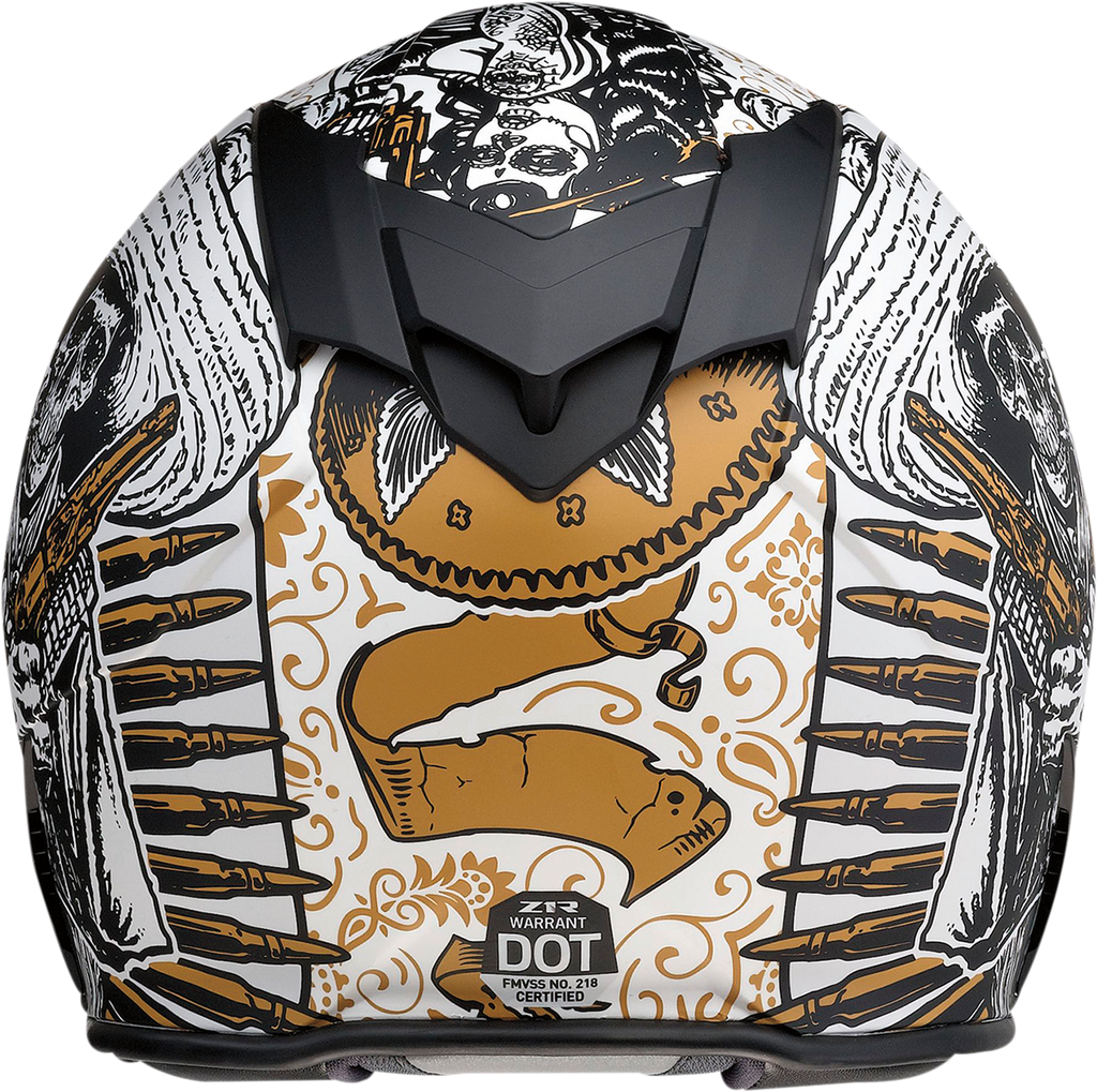 Z1R, Z1R Warrant Sombrero Helmet - White and Gold, XS | Part 0101-14164