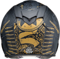 Z1R, Z1R Warrant Helmet Sombrero Black/Gold 2XL - Injection Molded Polycarbonate Shell with Drop-Down Sun Visor