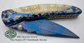 New Custom Handmade Patina-Color Damascus EDC Folding Knife