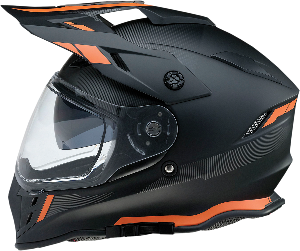Z1R, Z1R Range Helmet - Uptake Black/Orange XS by Z1R – Versatile Motorcycle Helmet with Sun Visor and Removable Lining