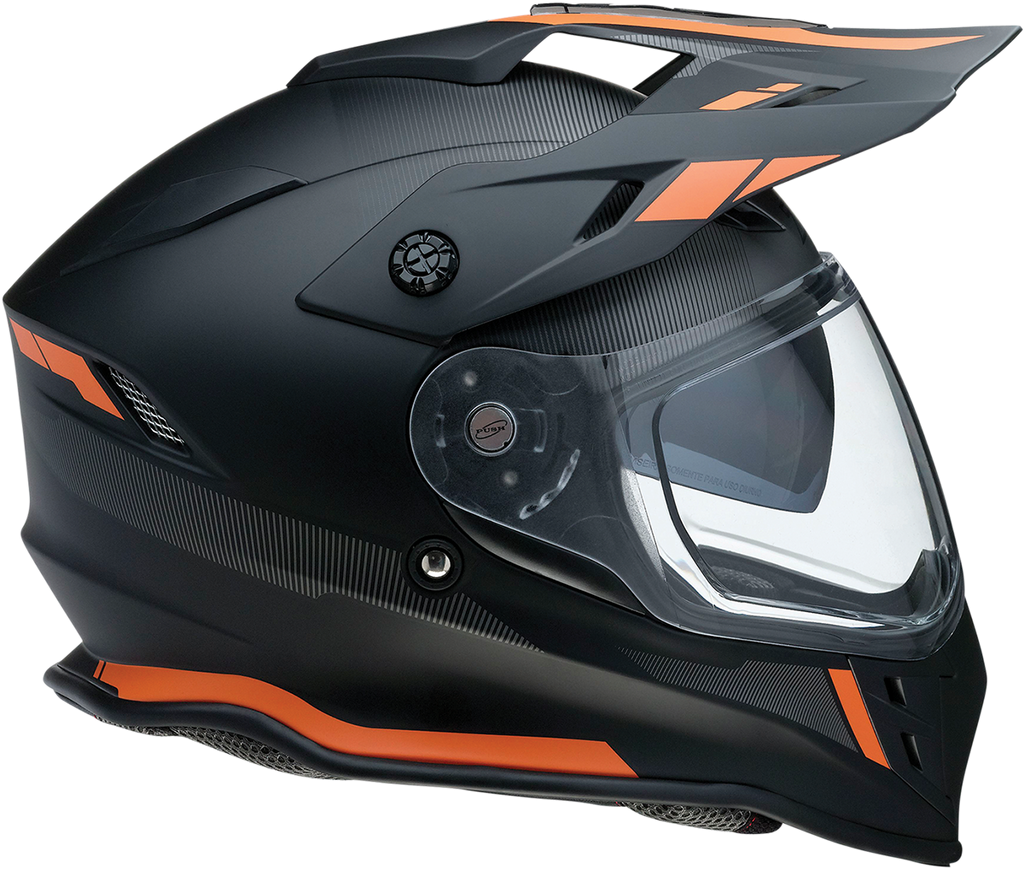 Z1R, Z1R Range Helmet - Uptake Black/Orange XS by Z1R – Versatile Motorcycle Helmet with Sun Visor and Removable Lining