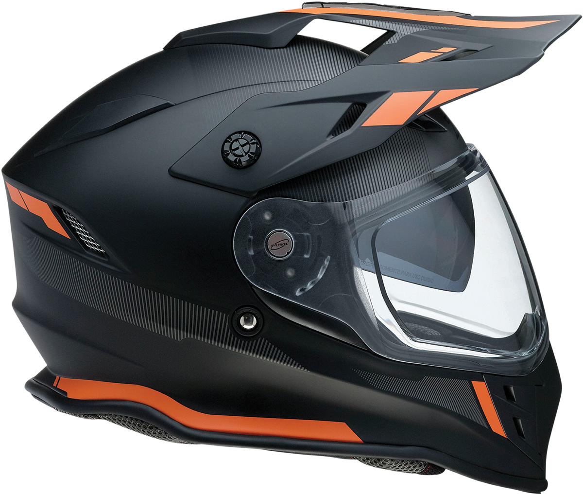 Z1R, Z1R Range Helmet Uptake Black/Orange 2XL – Versatile Motorcycle Helmet with Drop Down Sun Visor and Removable Lining