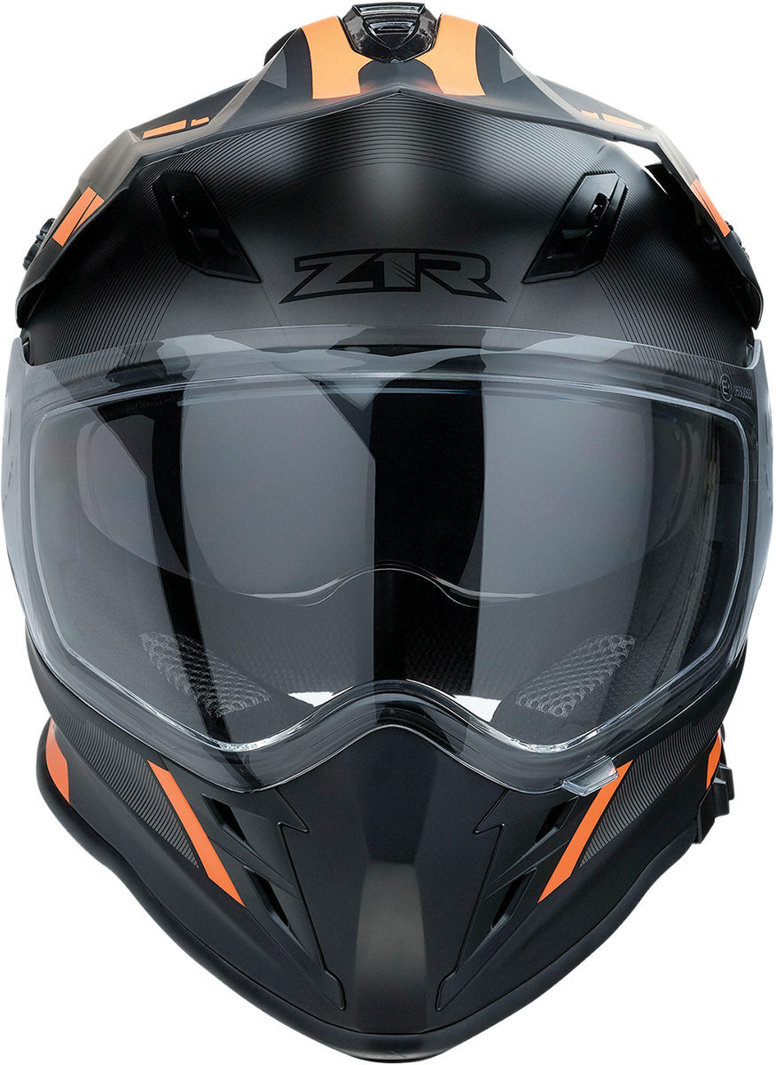 Z1R, Z1R Range Helmet - Uptake Black/Orange XS by Z1R – Versatile Motorcycle Helmet with Sun Visor and Removable Lining