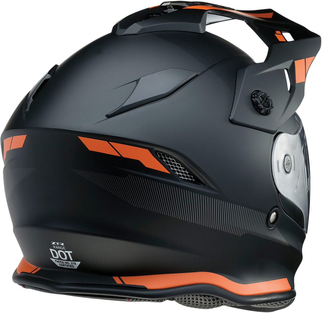 Z1R, Z1R Range Helmet Uptake Black/Orange 2XL – Versatile Motorcycle Helmet with Drop Down Sun Visor and Removable Lining