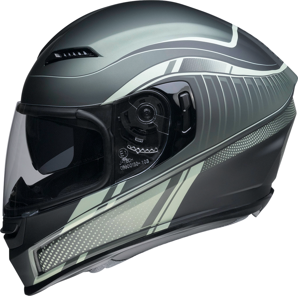 Z1R, Z1R Jackal Helmet Dark Matter Green 2XL - Aerodynamic Polycarbonate Shell with Drop-down Sun Visor