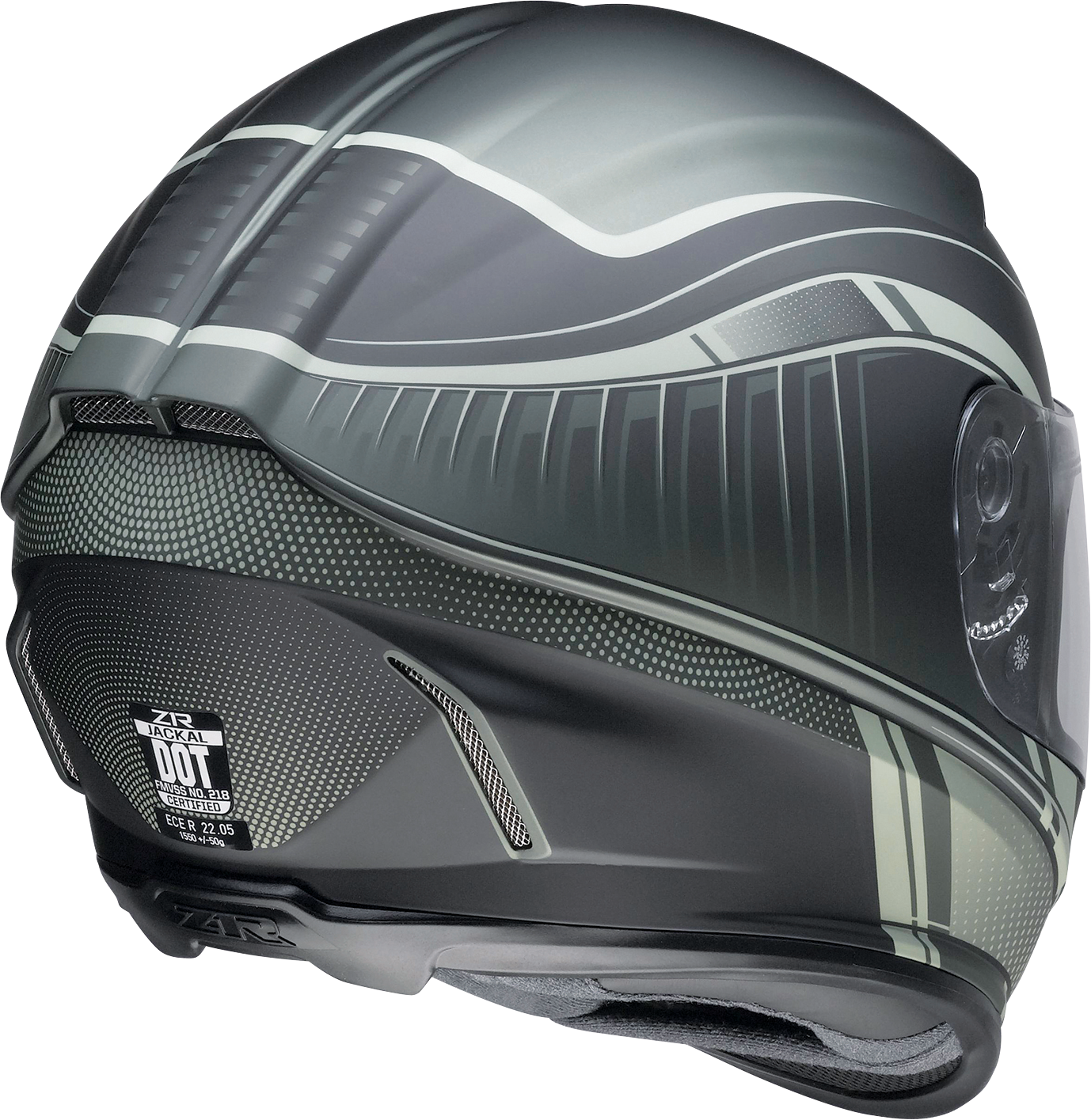Z1R, Z1R Jackal Helmet Dark Matter Green 2XL - Aerodynamic Polycarbonate Shell with Drop-down Sun Visor
