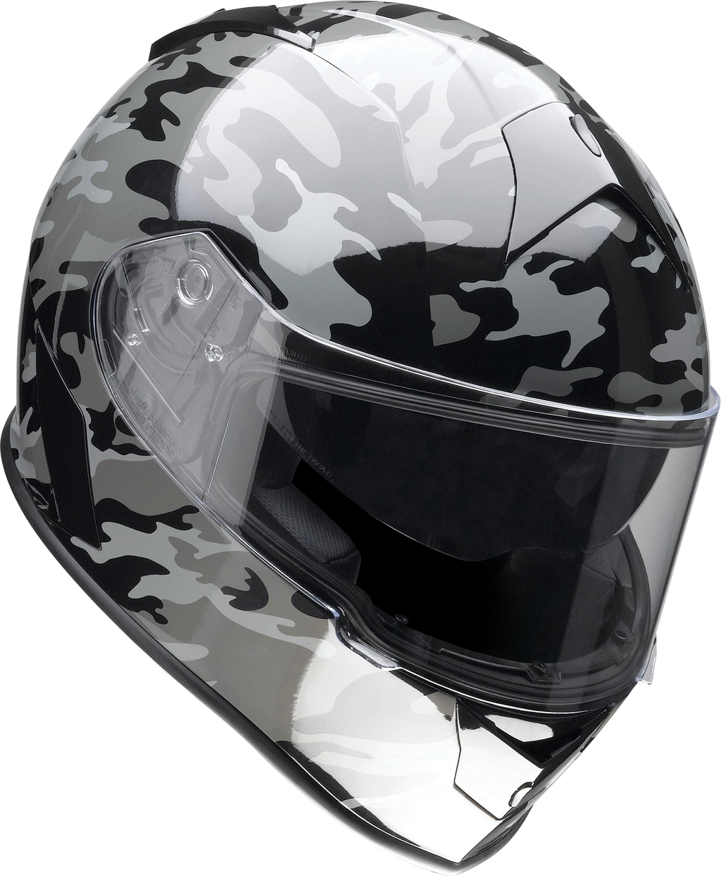 Z1R, Z1R Warrant Helmet - Camo Black/Gray, XS | Polycarbonate Shell, Drop-Down Sun Visor & Moisture-Wicking Liner