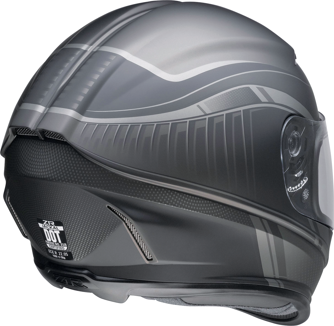 Z1R, Z1R Jackal Helmet Dark Matter Stealth Large 0101-14865 - Aerodynamic Polycarbonate Shell with Drop-down Sun Visor
