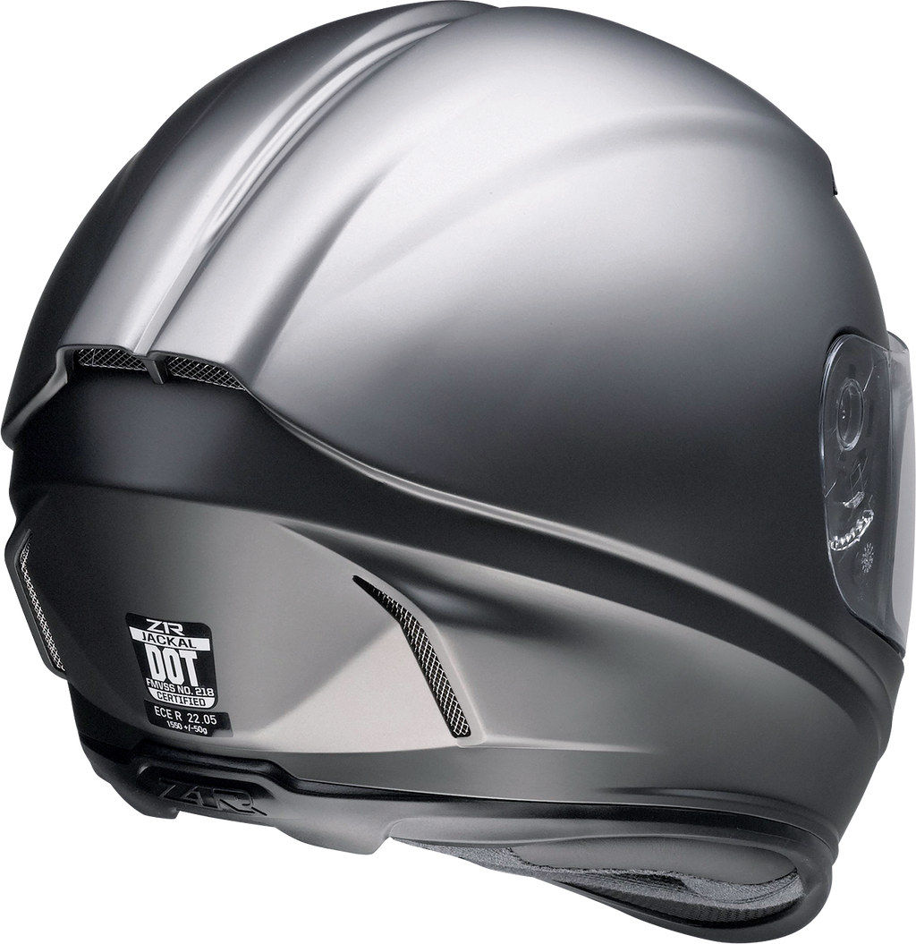 Z1R, Z1R Jackal Helmet Satin Titanium Medium - Injection-Molded Polycarbonate Shell with Advanced Ventilation and Sun Visor