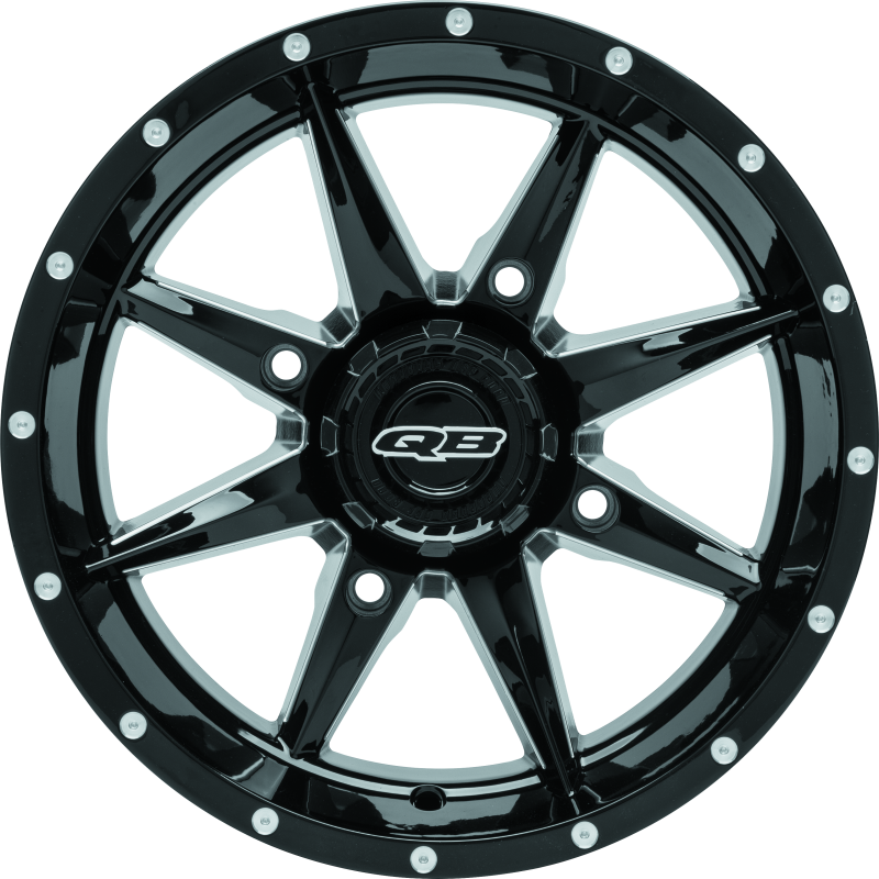 QuadBoss, QuadBoss Slicer 14x7 PowerSports Wheel with Black Center Caps