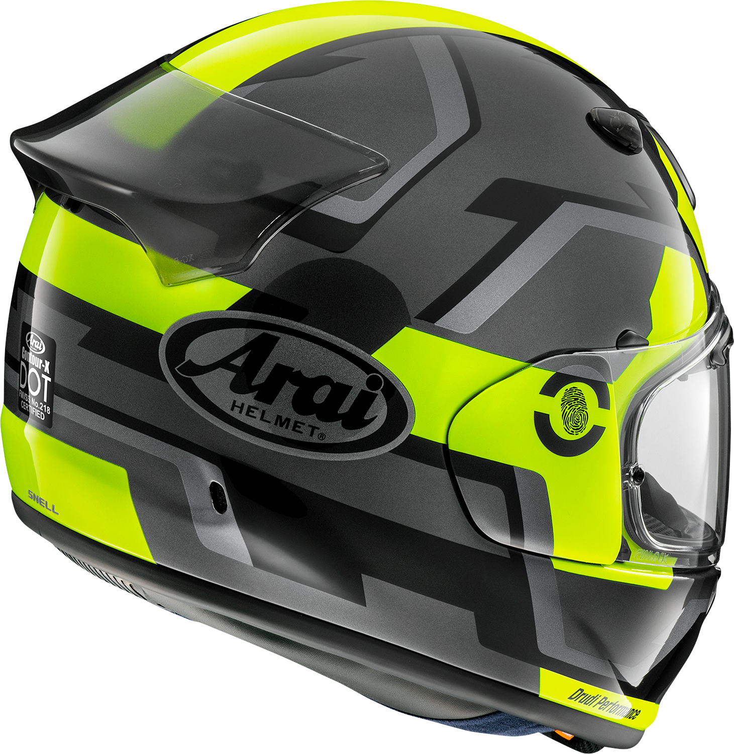 ARAI HELMETS, ARAI HELMETS Contour-X Helmet with Face Shield - Fluorescent Yellow, XS (Part No. 0101-16061)