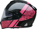 Z1R, Z1R Warrant Helmet - PAC Pink Large | Polycarbonate Shell with Drop-Down Sun Visor