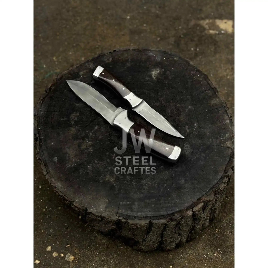 3-Piece Handmade Steel Kitchen & Outdoor Utility Knife Set – Dark Wood Handles