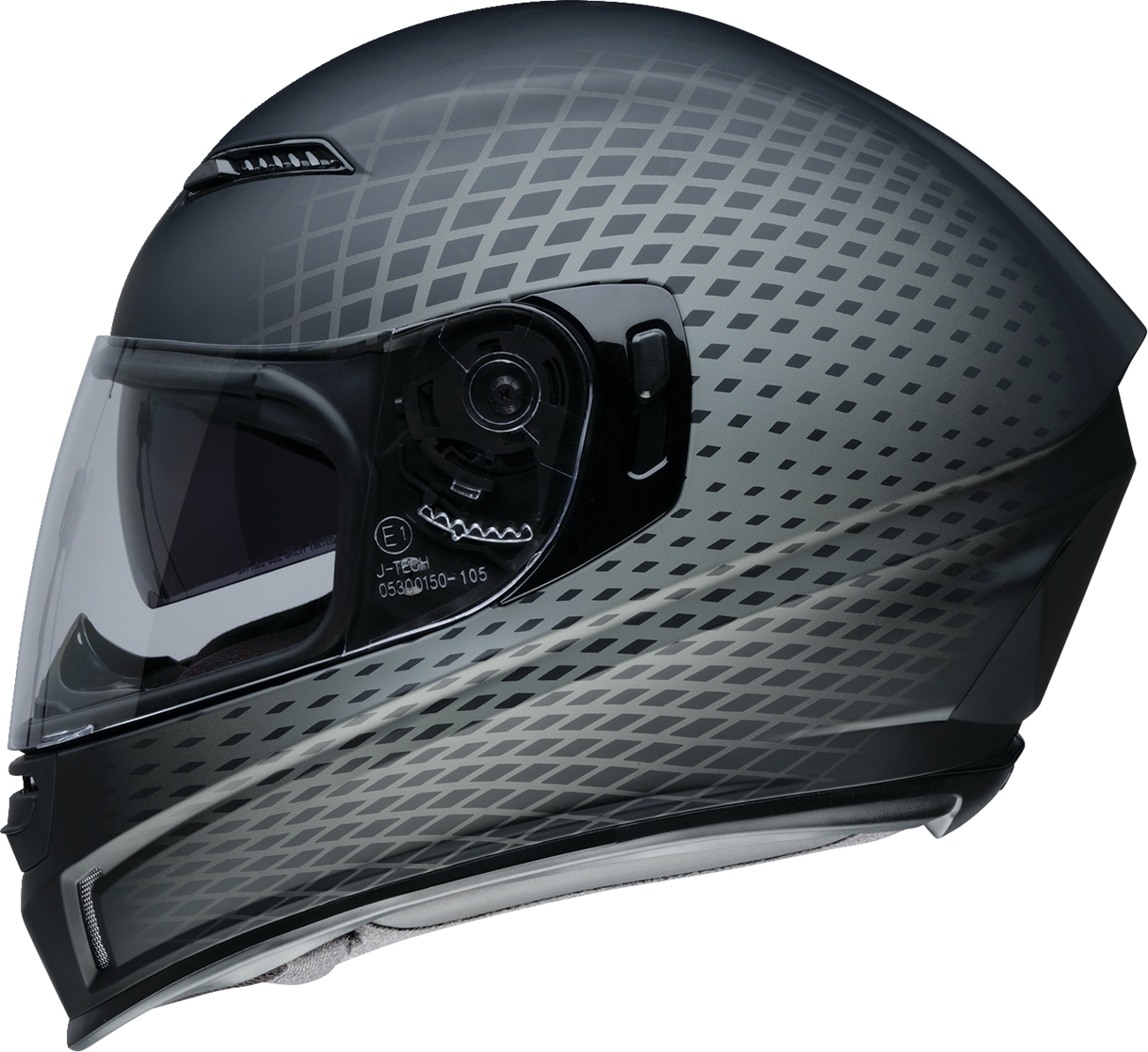 Z1R, Z1R Jackal Waveform Helmet - Gray, Medium - Aerodynamic Polycarbonate Shell with Drop-Down Sun Visor