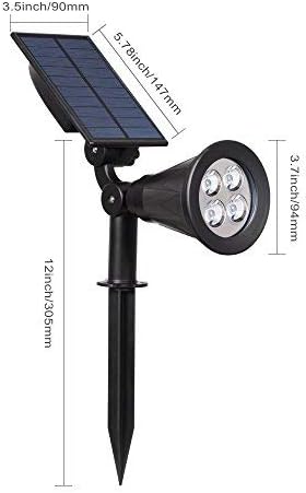 T-SUNUS Green Solar Lights Outdoor 2 Pack, IP65 Waterproof Solar Spotlight, Auto-on/Off Security Wall Light Landscape for St. Patrick's Day Halloween Christmas Tree Patio Yard Garden Driveway Pool