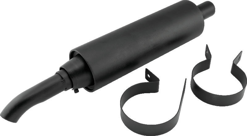 QuadBoss, QuadBoss Universal Muffler Part #157108 for Powersports Vehicles with Black Finish and Welded Internal Components