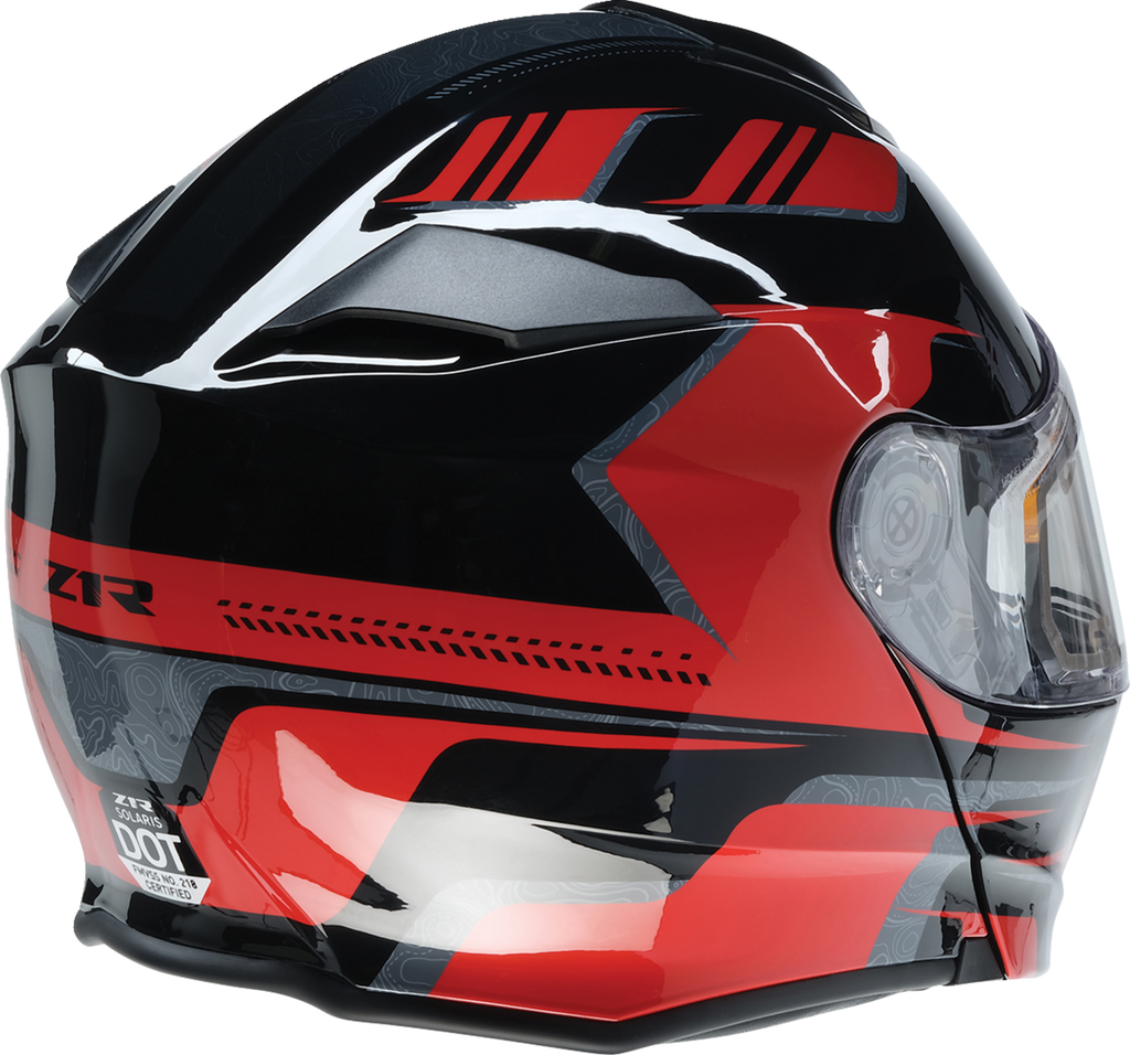 Z1R, Z1R Solaris 2.0 Helmet First Tracks Electric Dual Pane with Sun Visor - Black/Red, 2XL (Part No. 0120-0830)