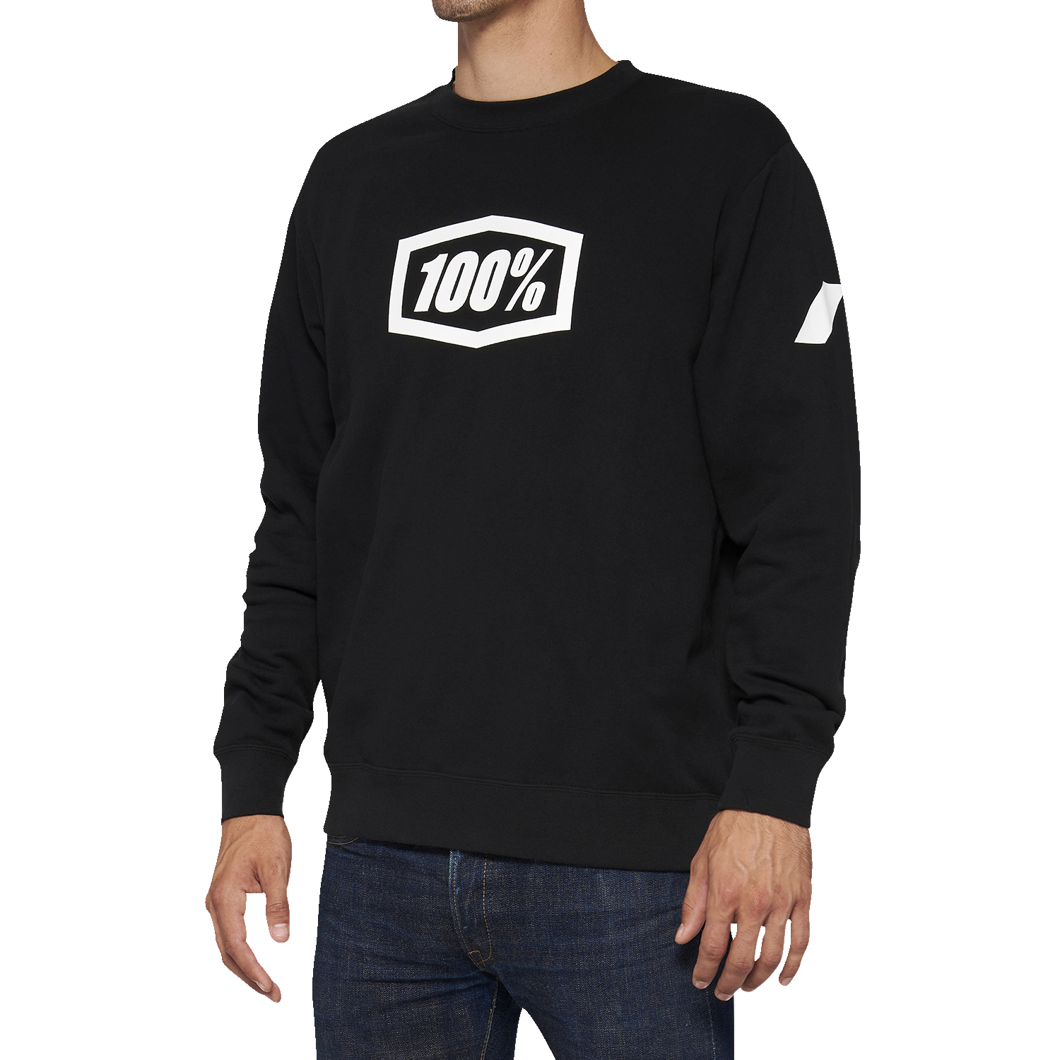 100% Icon Long-Sleeve Fleece Sweatshirt - Black - Medium 20026-00001