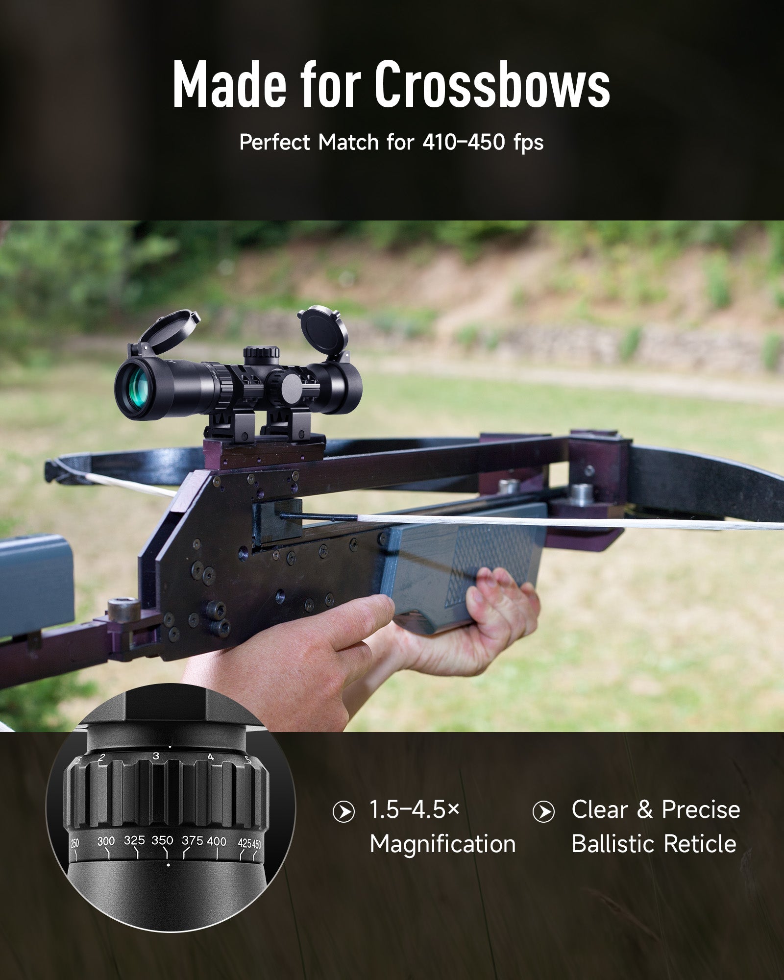 Pinty 1.5-4.5x32 Crossbow Optics SFP Hunting Scope