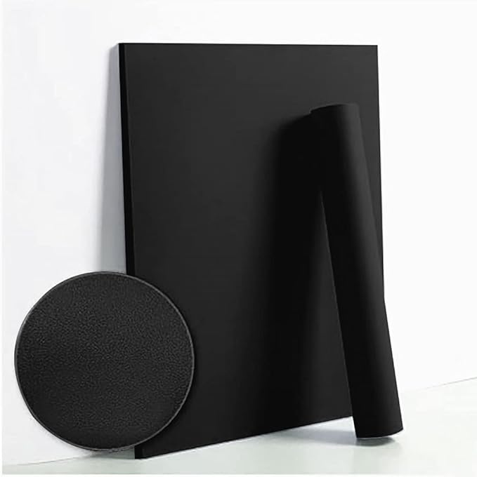 Dimoon 118''x17.7'' Black Peel and Stick Wallpaper Contact Paper Modern Self Adhesive Wall Paper Removable Renter Friendly Textured Solid Color Shelf Cabinet Vinyl Roll (118''x17.7'',Black)