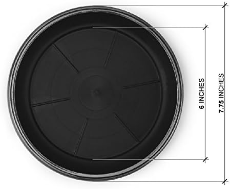 Decorative Heavy Duty Tray/Saucer (2 Pack) Rustic Medieval/French Country Look, Pot/Planter Base for Indoor/Outdoor Decor Use. Long Lasting, Reusable Light Weight (7 inches, Silver)