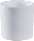 8 Inch Pot for Plants, Large Cement Planter with Drainage Hole, Mid-Century Modern Concrete Flower Pots for Home Decor, Office & Outdoor (White)