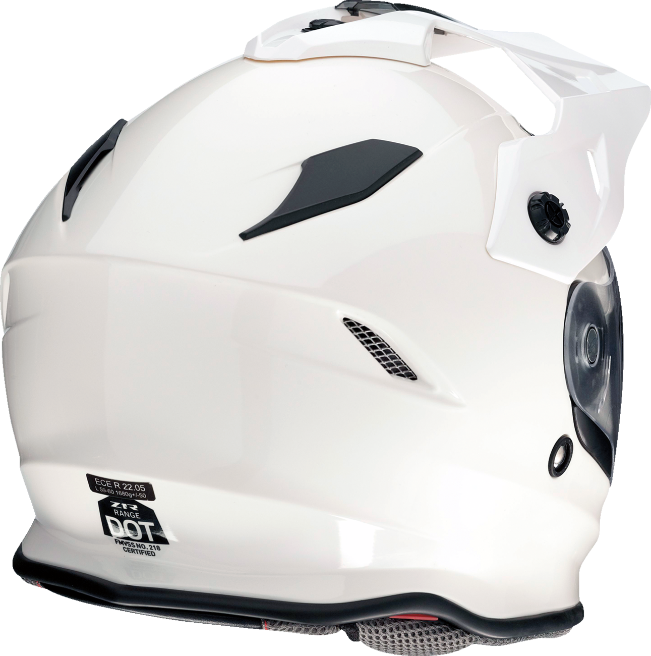 Z1R, Z1R Range 2.0 Helmet - Solid White Large with Impact-Absorbing EPS, Sun Visor, and Communication Pocket