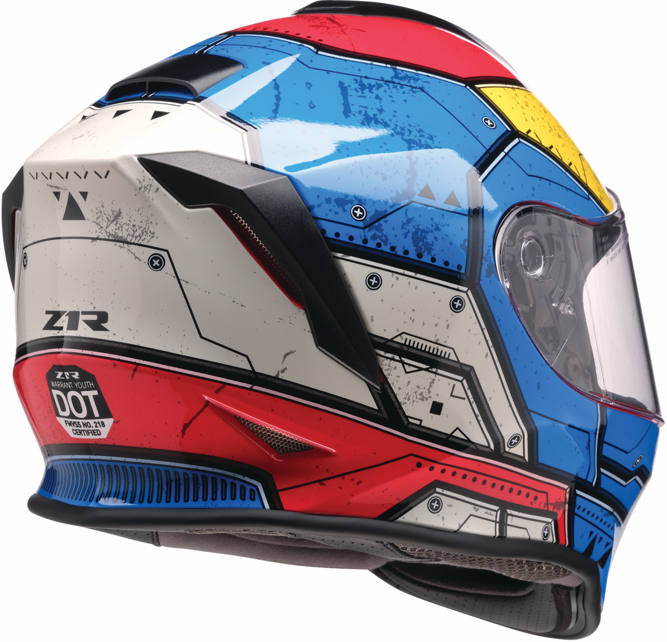 Z1R, Z1R Youth Warrant 2.0 Helmet Sentinel Blue/Yellow Large - Part 0102-0294