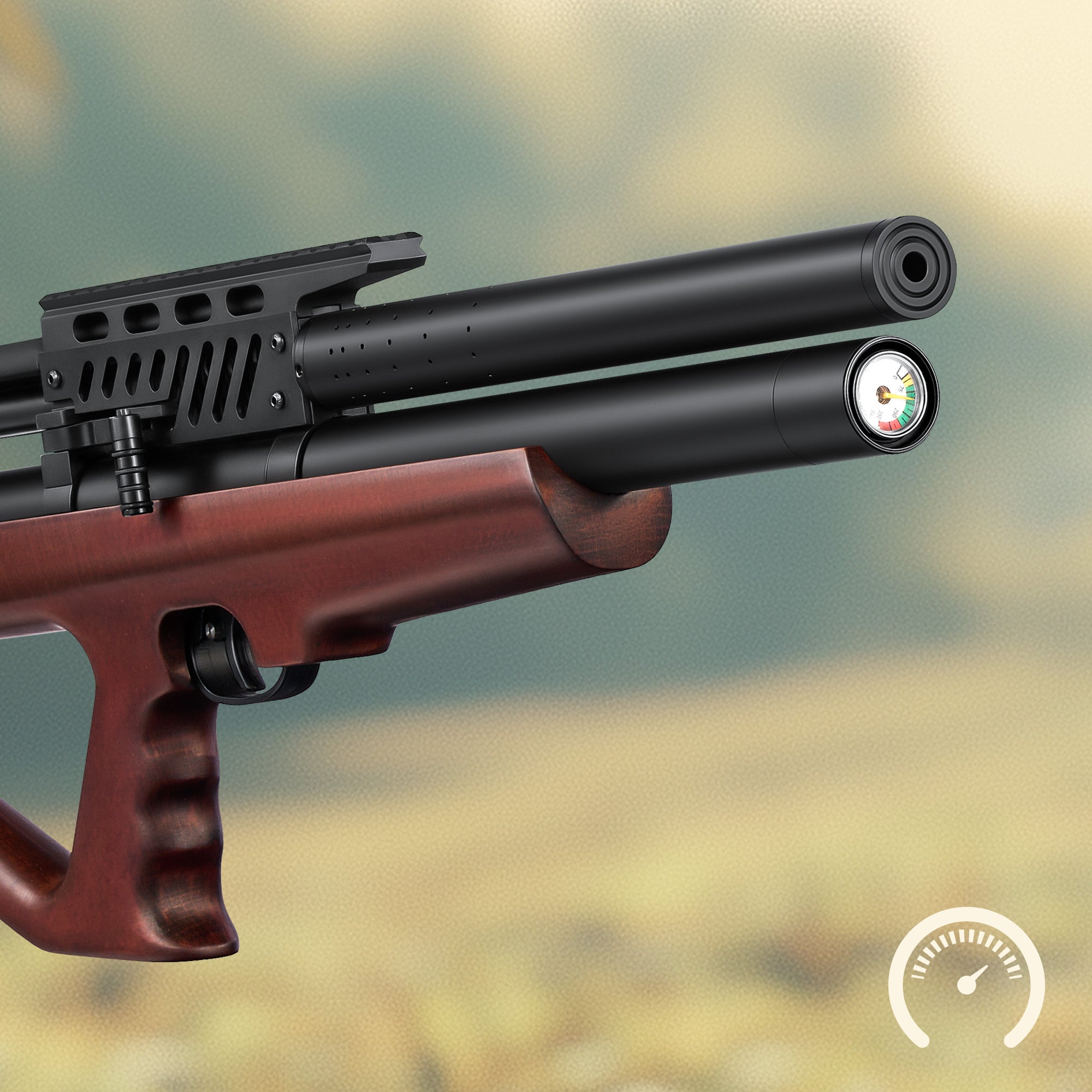 Pinty Thumper - 9 Pellet .22Cal Bullpup PCP Air Gun High Power for Small Game Hunting Shooting