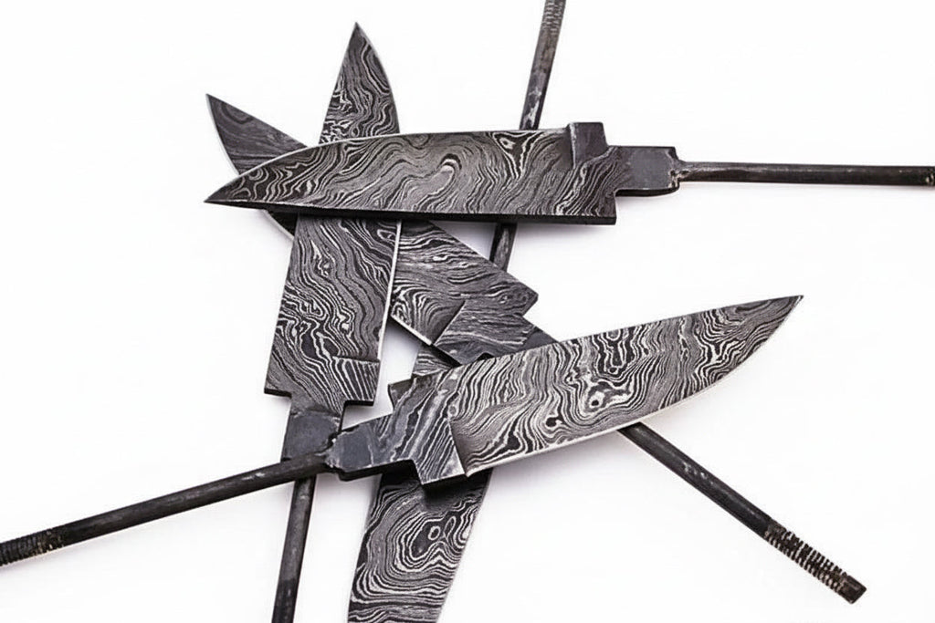 5 Pieces Custom Handmade Damascus Steel Blank Blades / Knife Making Unready Blades /Hunting Knives DK-0146