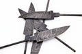 5 Pieces Custom Handmade Damascus Steel Blank Blades / Knife Making Unready Blades /Hunting Knives DK-0146