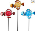 Garden Solar Lights,21.3''H 3Pack Clownfish Outdoor Figurine Lights,Waterproof Garden Decor with Led Lights, Decorative Garden Stake for,Yard,Patio,Lawn