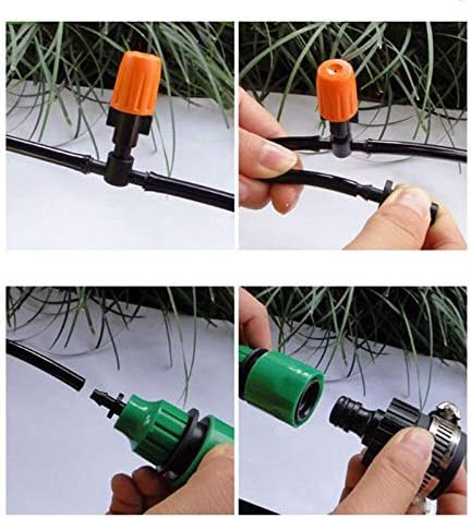 Drip Irrigation kit Plant Watering System Gravity Fed Irrigation Water Drip Setfor Garden Greenhouse Yard Lawn Home or Vacation Use 10M 8/11" Tube 10 Nozzles