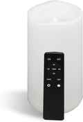 CANDLE CHOICE Outdoor Waterproof Battery Operated Flameless Candle Remote Timer　Large Tall White Plastic Bright Flickering Electric LED Pillar for Lantern Patio Wedding Party Decorations 4”(D) x8”(H)