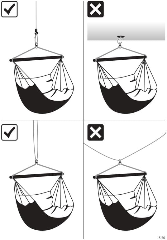 LA SIESTA® - XL King Habana Cotton Hammock Chair & CasaMount - Hanging Chair w/Suspension Kit for Walls Ceilings & Square Beams - Indoor Outdoor Swing Hanging Chair Bedroom Patio Balcony - Azure