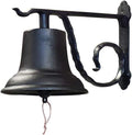 NACH Rustic Cast Iron Doorbell, Medium Door Bells for Homes, Classic Dinner Bell, Black Doorbell, 12.2 x 7.7 x 8.3 Inches, JS-90-096