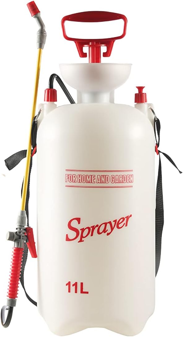 CLICIC 2.9 Gallon (11L) Lawn and Garden Portable Sprayer Pump Pressure Sprayer with Pressure Relief Valve and Adjustable Shoulder Strap for Lawns and Gardens or Cleaning Decks and Cars