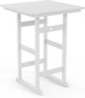 Adirondack Outdoor Bar Table, Durable HDPE Composite, Weather Resistant, Easy to Clean, Perfect for Backyard and Poolside Use, White