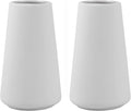 Simple Vase for Flowers Plants, Matte Vases for Modern Table Shelf Home Decor Wedding Boho Decor, 6" H Frosted Elegant Ceramic Vase for Pampas Grass Fluffy Stem Bouquet Lavender Flowers (White, 2)