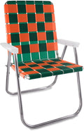 Lawn Chair USA Folding Aluminum Outdoor Patio Lawn Chair | Heavy-Duty Webbed Chairs for Camping, Sports, Beach, Yard & Tailgating | Lightweight Portable | Classic - Florida Theme